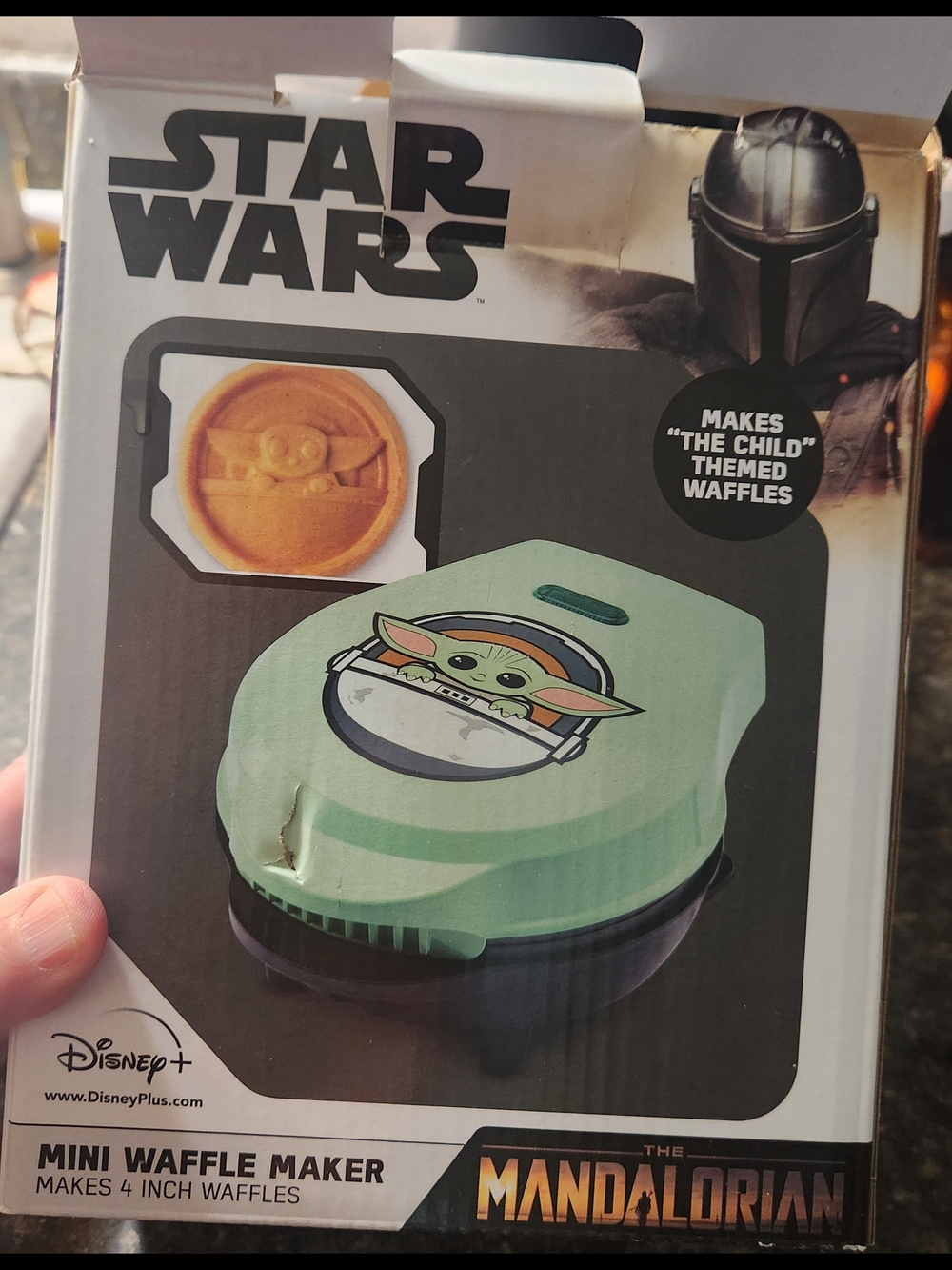 Disney Star Wars Mini Waffle Maker Mandalorian. 4" Waffles NIB